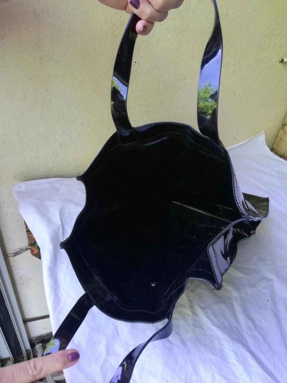 Lote rígido de Bolso tipo tote (o bolsa de playa...) abierta + su Neceser en PVC – photo 10